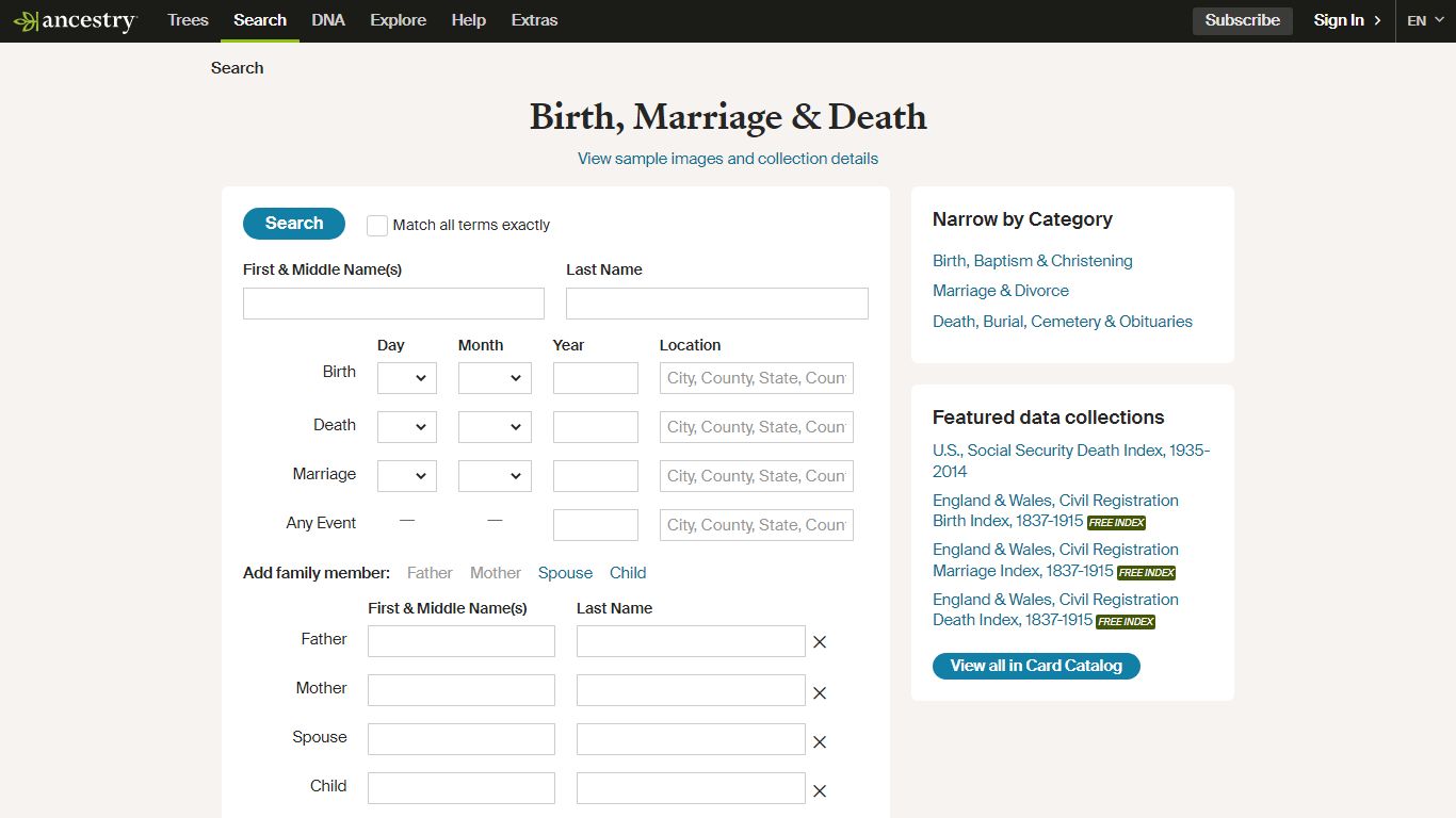Vital Records: Birth, Marriage, Death (BMD) | Ancestry